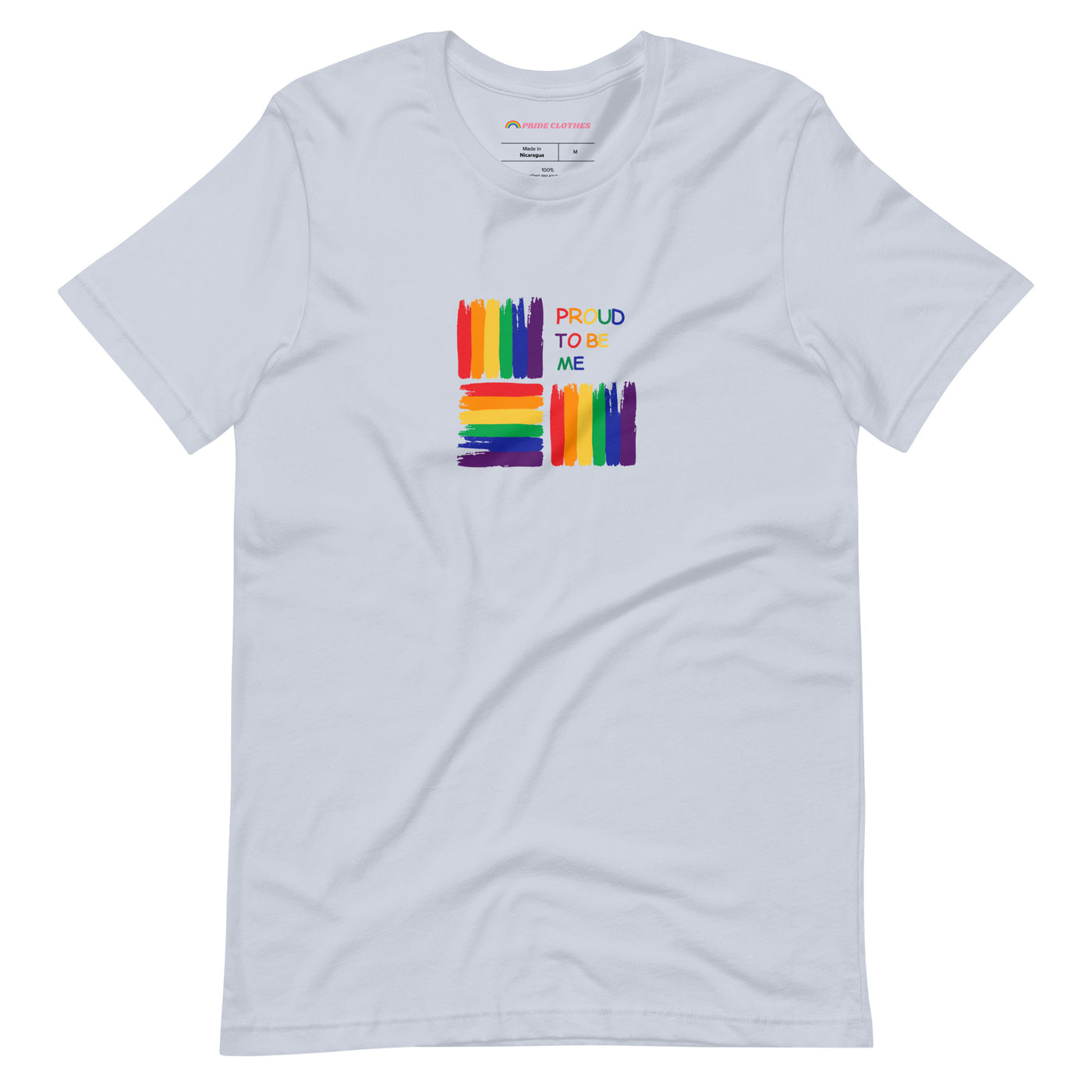 Pride Clothes - Around the Block Proud to Be Me Rainbow Pride T-Shirt - Light Blue