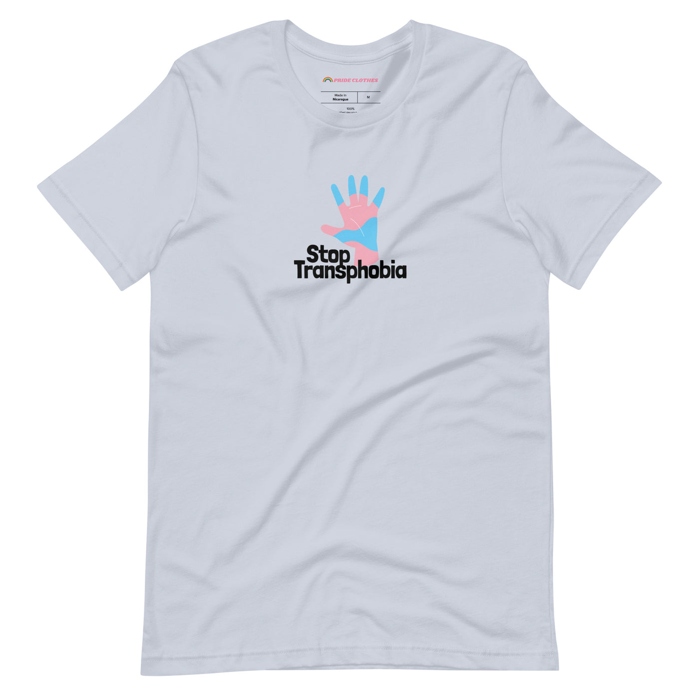 Pride Clothes - Take a Stand for Equality Stop Transphobia T-Shirt - Light Blue