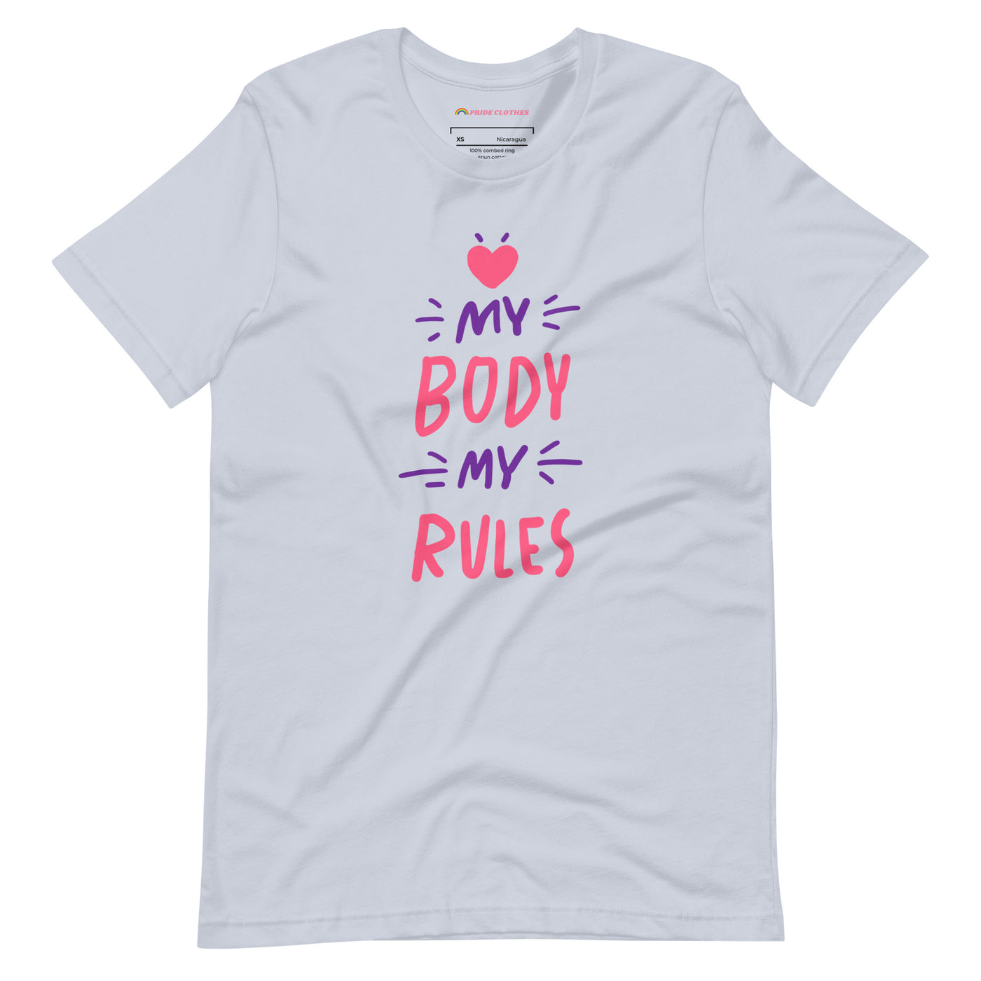 Pride Clothes - My Body My Rules T-Shirt - Light Blue