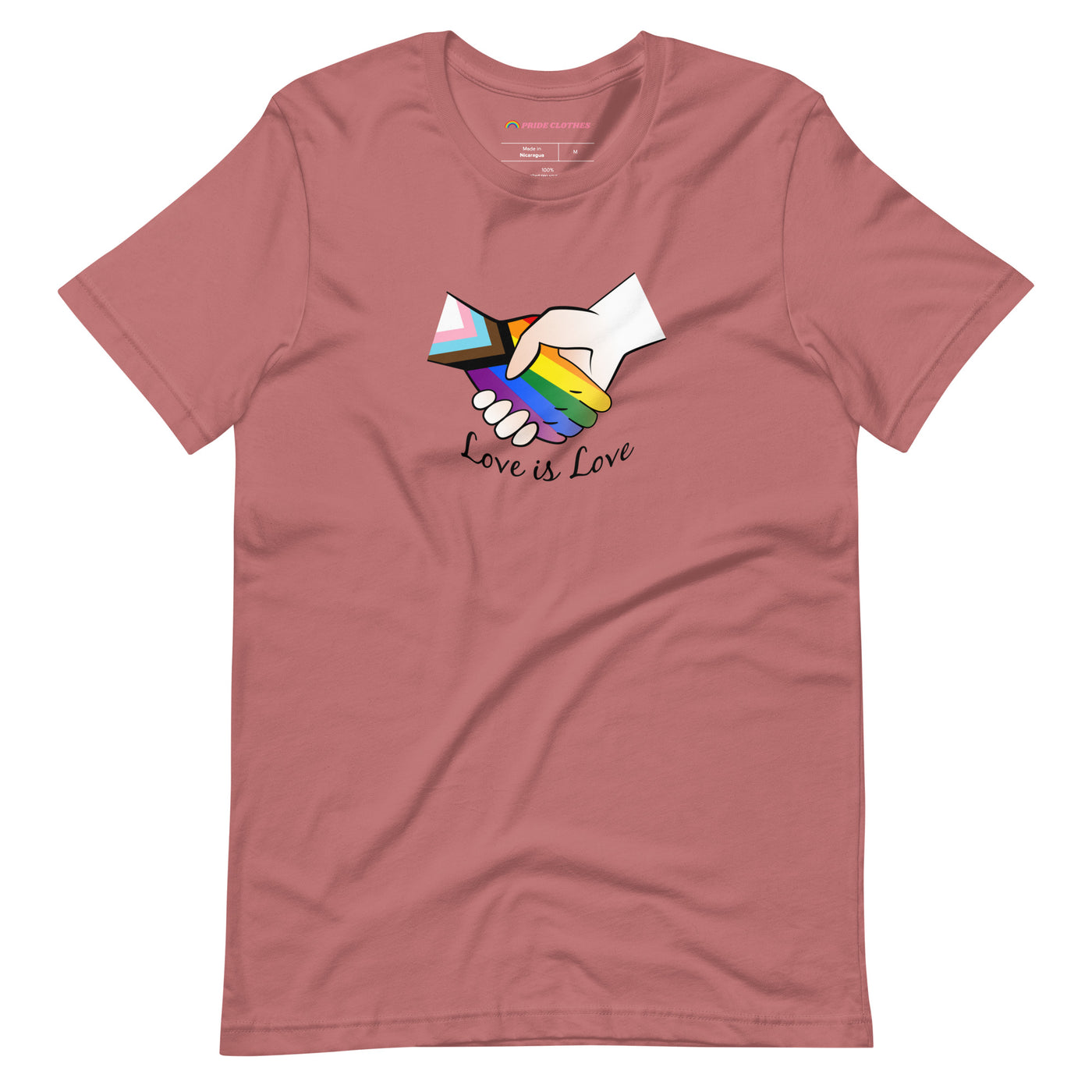 Pride Clothes - Love to No Limit Love is Love Progressive Pride T-Shirt - Mauve