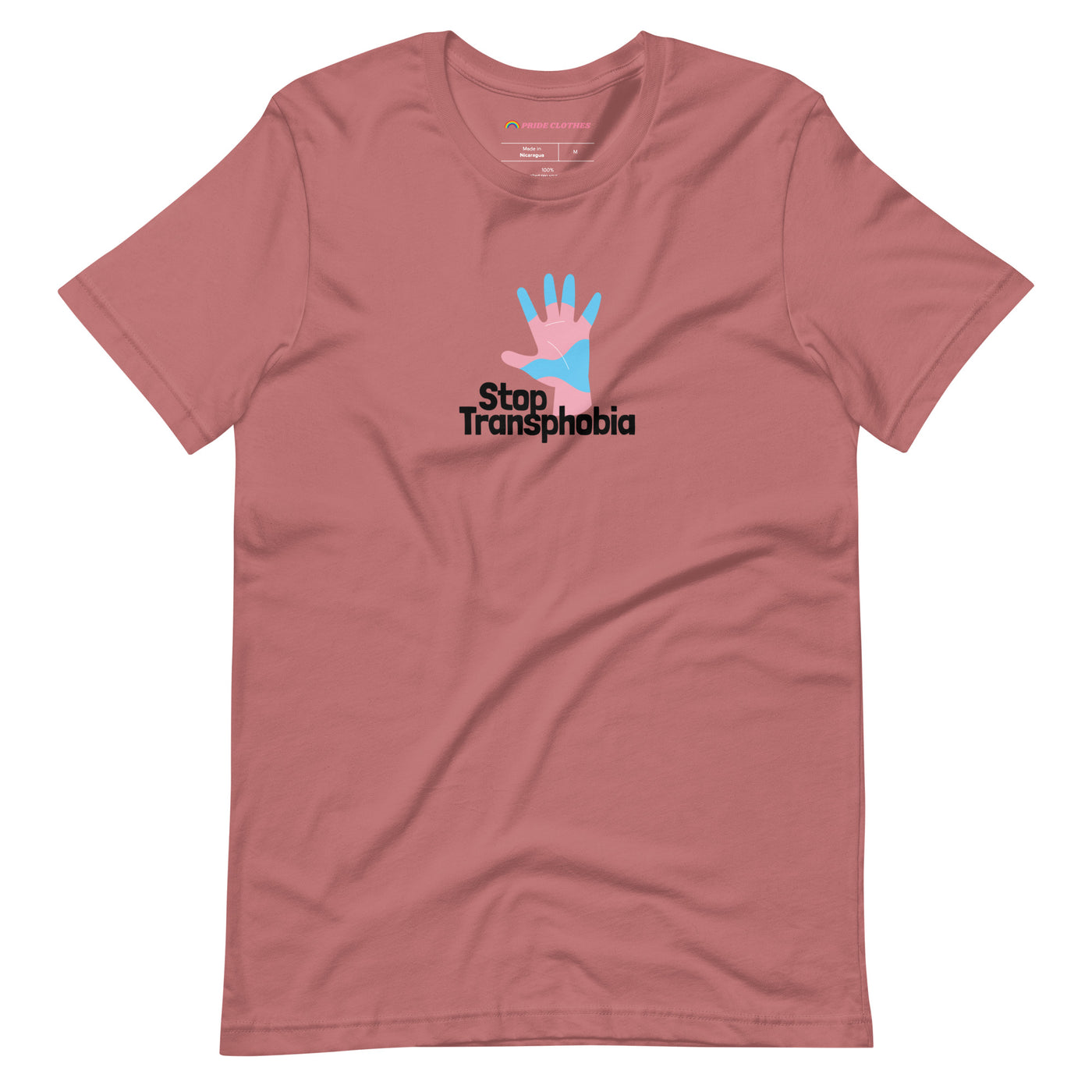 Pride Clothes - Take a Stand for Equality Stop Transphobia T-Shirt - Mauve