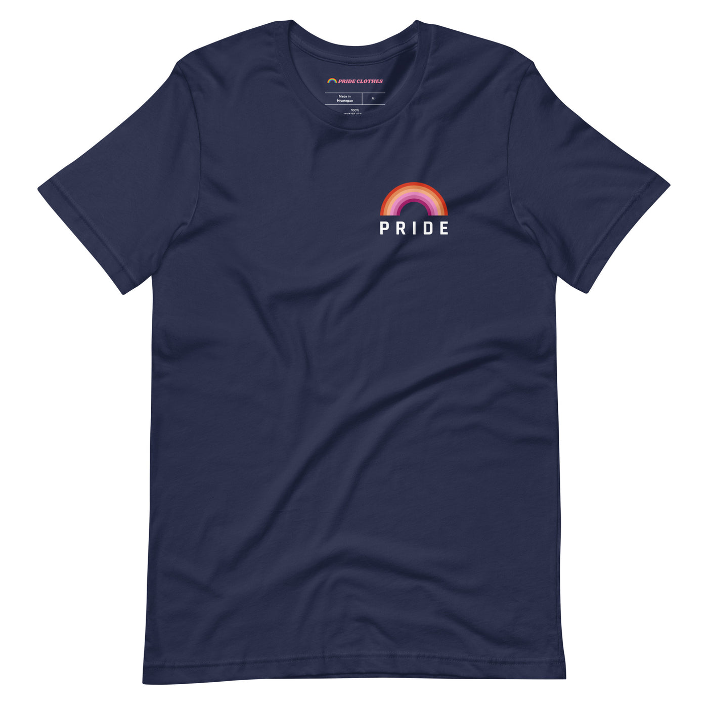 Pride Clothes - Potently Clear Lesbian Pride Rainbow TShirt - Navy