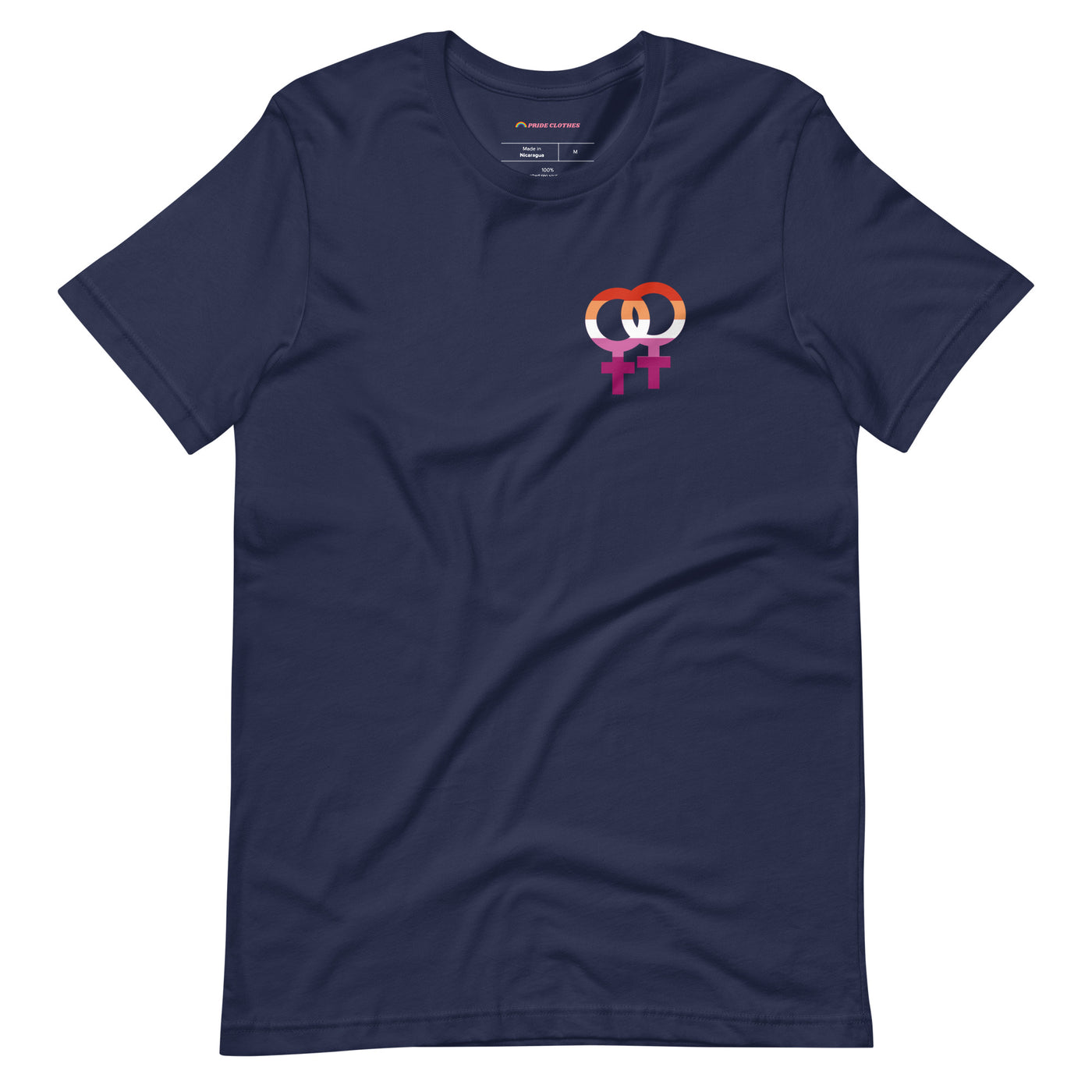 Pride Clothes - Love Loud Symbolic Strength Lesbian Pride T-Shirt - Navy