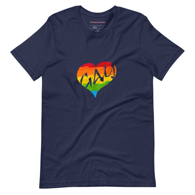 Pride Clothes - My Heart is Full Happy and Gay Rainbow TShirt - Navy