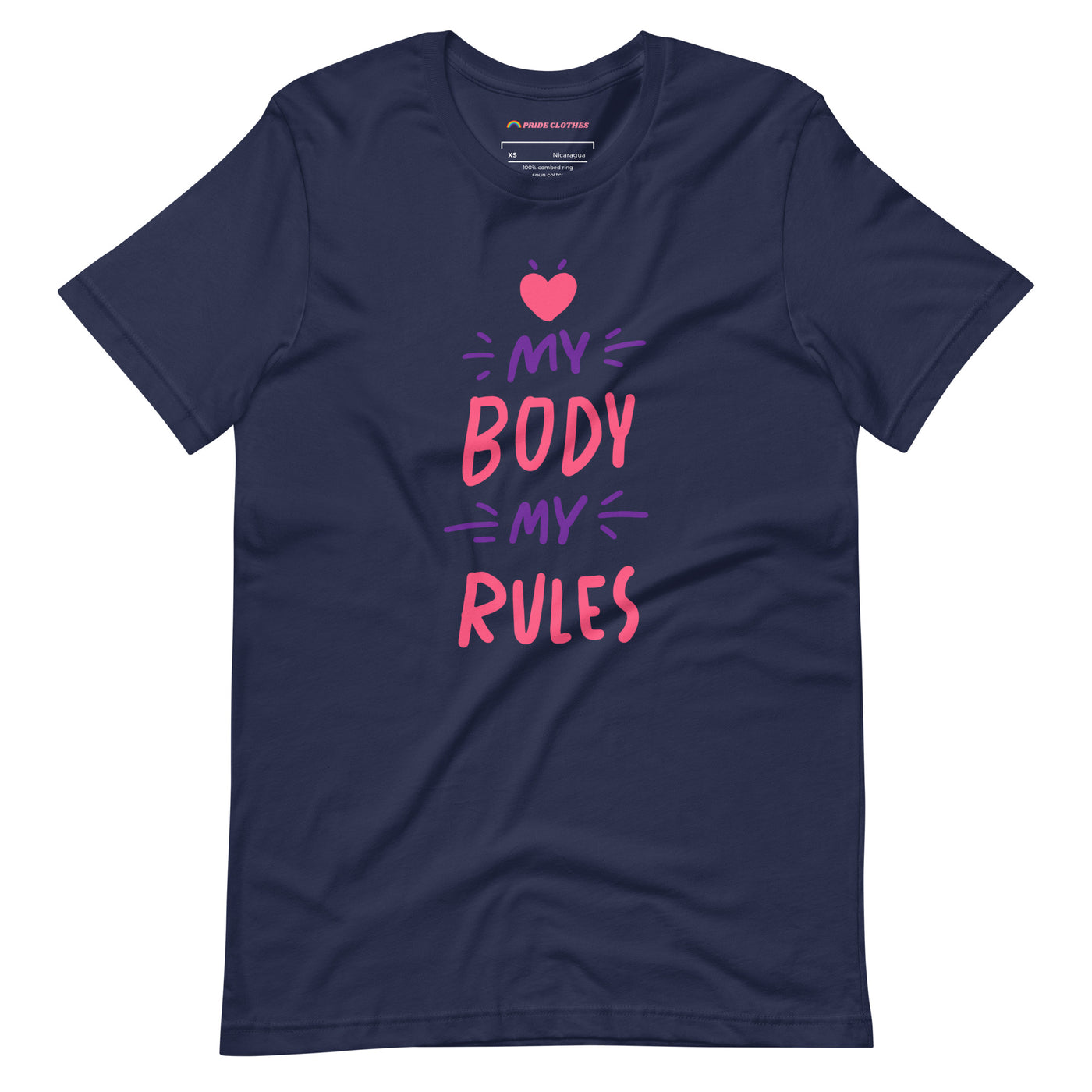Pride Clothes - My Body My Rules T-Shirt - Navy