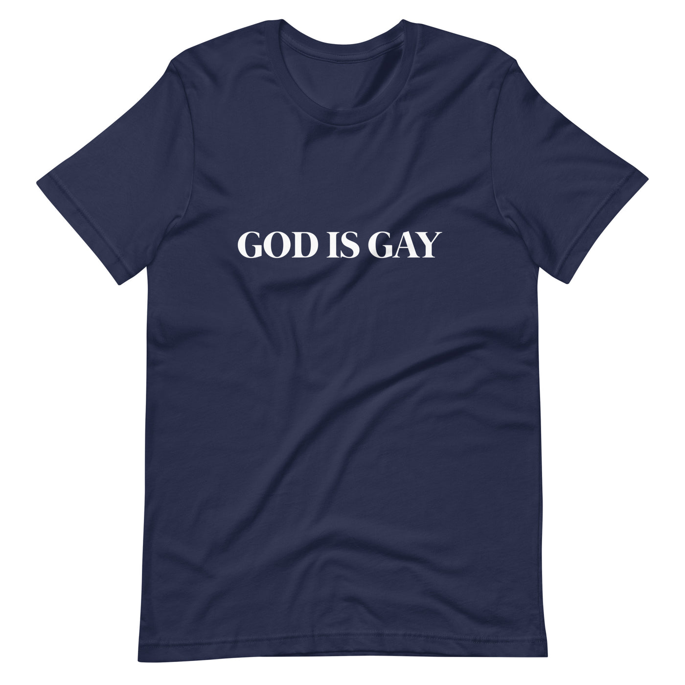 Pride Clothes - God Is Love & God Is Gay Proud Ally T Shirt - Navy