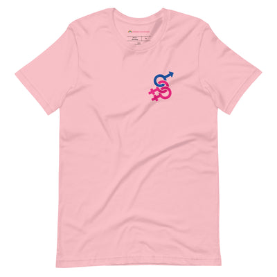 Pride Clothes - Twice the Love Twice the Pride BI Pride Symbol T-Shirt - Pink