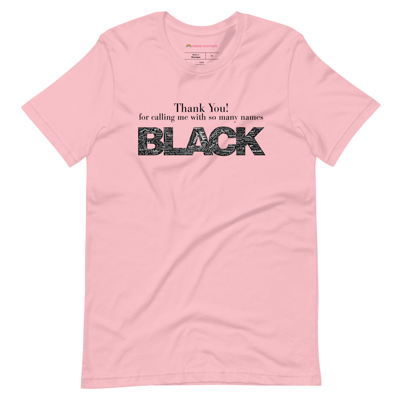 Pride Clothes - Thank You! Proud To Be Black TShirt - Pink