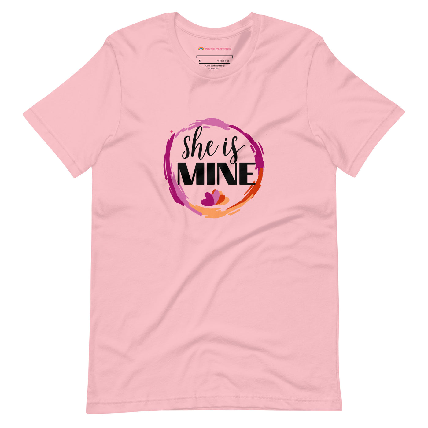 Pride Clothes - She Is Mine Lesbian Pride T-Shirt - Pink