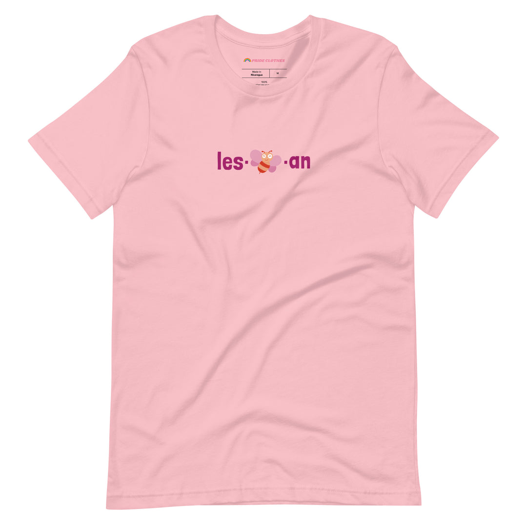 Pride Clothes - Bee Yourself Beeutiful Cutesy Lesbian Pride TShirt - Pink