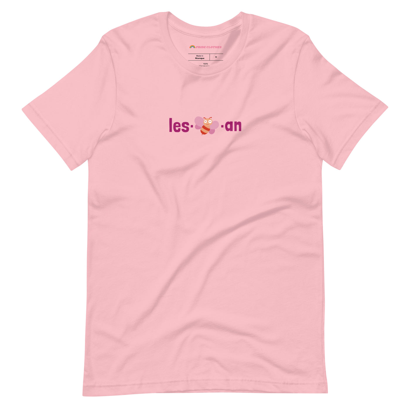 Pride Clothes - Bee Yourself Beeutiful Cutesy Lesbian Pride TShirt - Pink