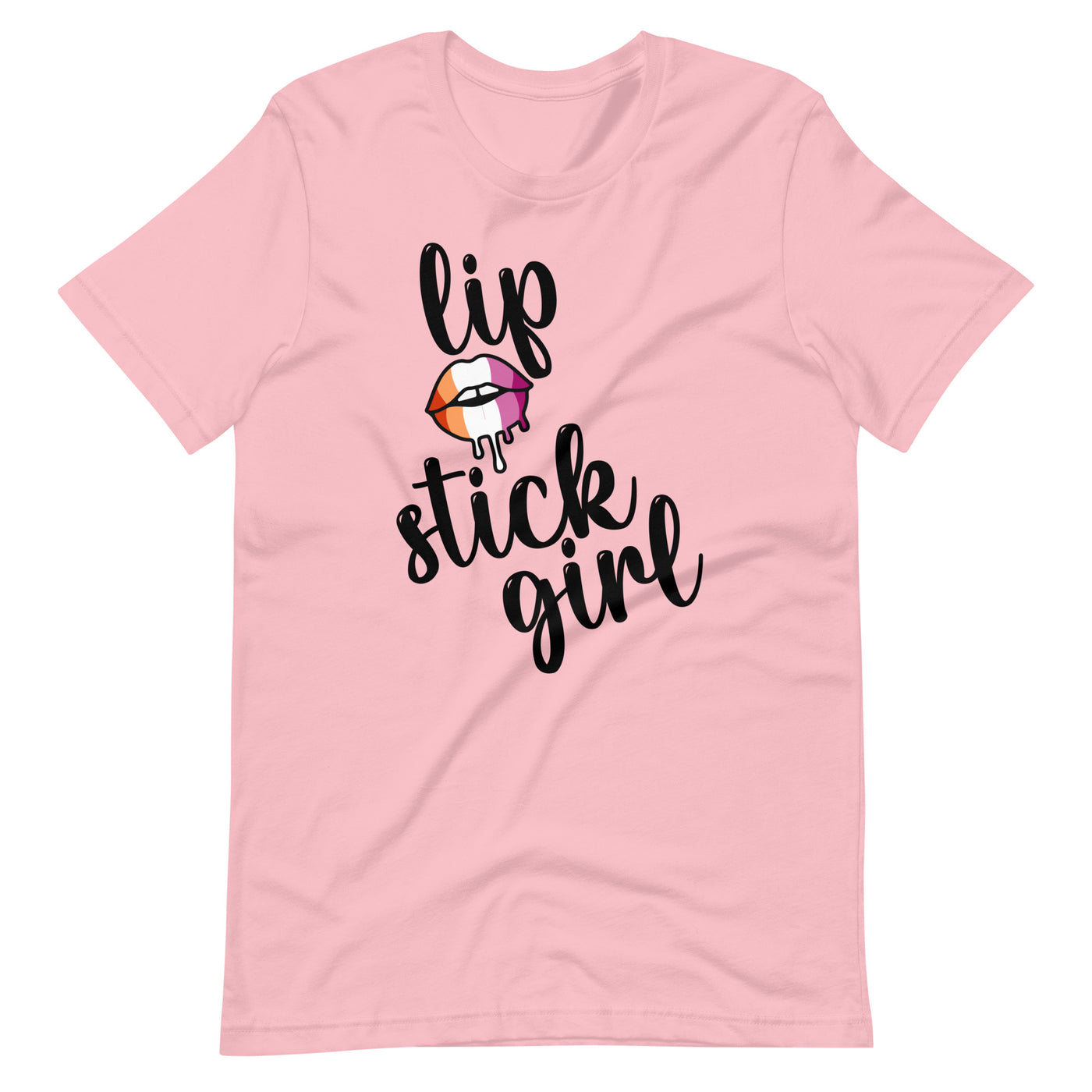 Pride Clothes - Fierce Fiery Femme Lip Stick Girl Lesbian Pride TShirt - Pink