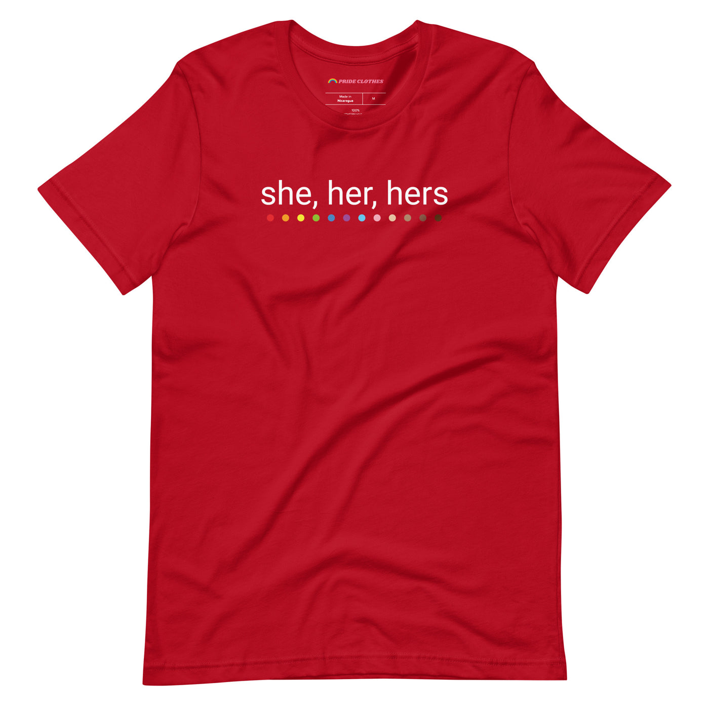 Pride Clothes - She Her Hers These Are My Pronouns T-Shirt - Red