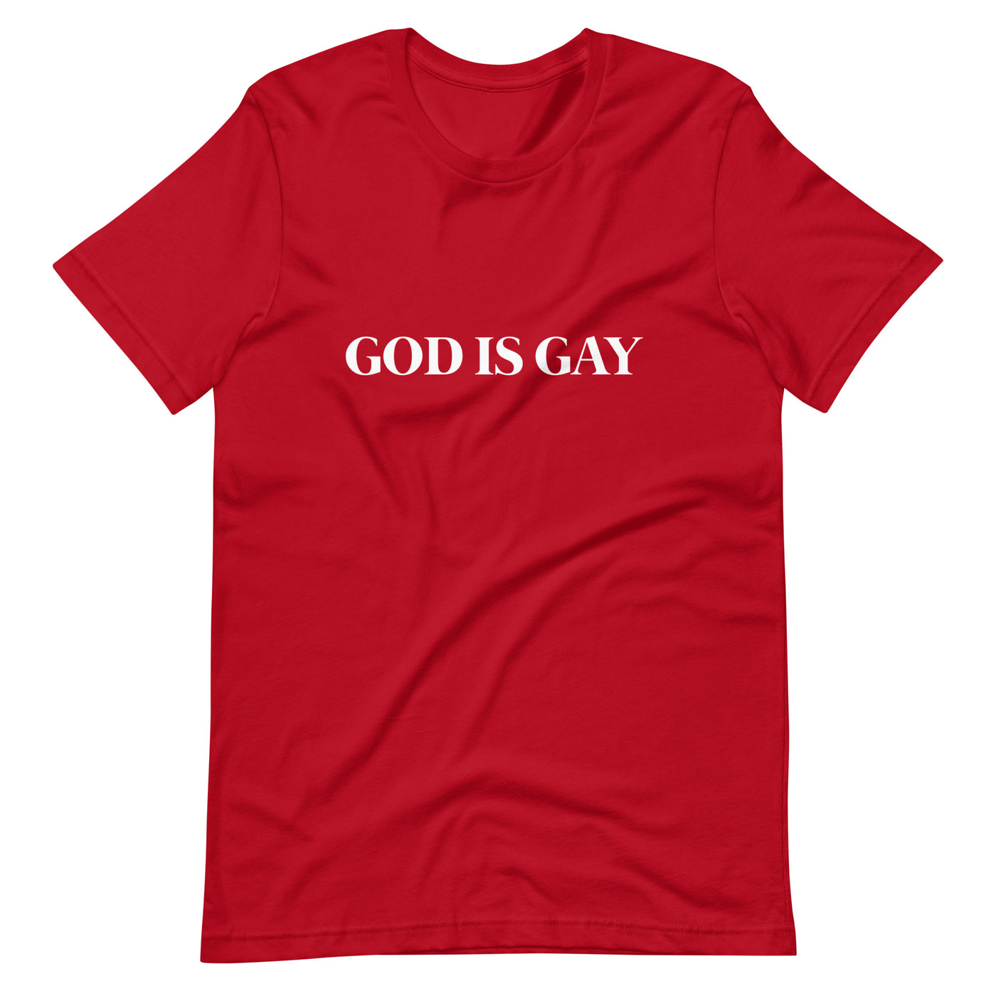 Pride Clothes - God Is Love & God Is Gay Proud Ally T Shirt - Red