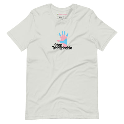 Pride Clothes - Take a Stand for Equality Stop Transphobia T-Shirt - Silver