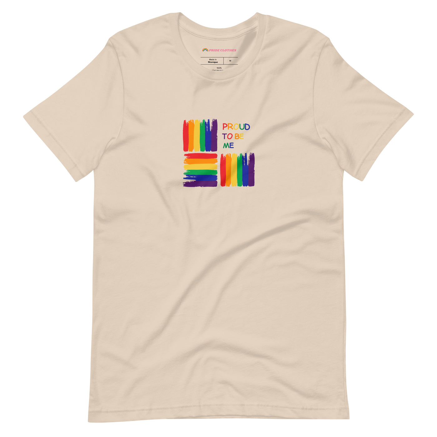 Pride Clothes - Around the Block Proud to Be Me Rainbow Pride T-Shirt - Soft Cream