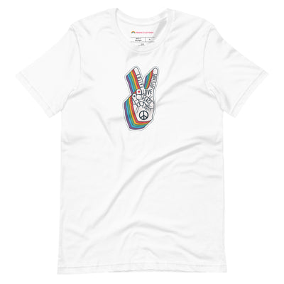 Pride Clothes - Spread Love and Peace Gay Pride Rainbow T-Shirt - White