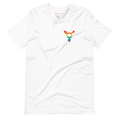 PrideClothes - Trans Pride Colors Symbol Shirt - White