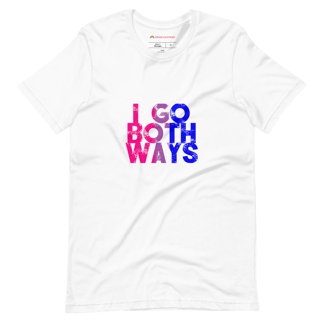 Pride Clothes - Bi the Way I Go Both Ways Bisexual Pride T-Shirt - White