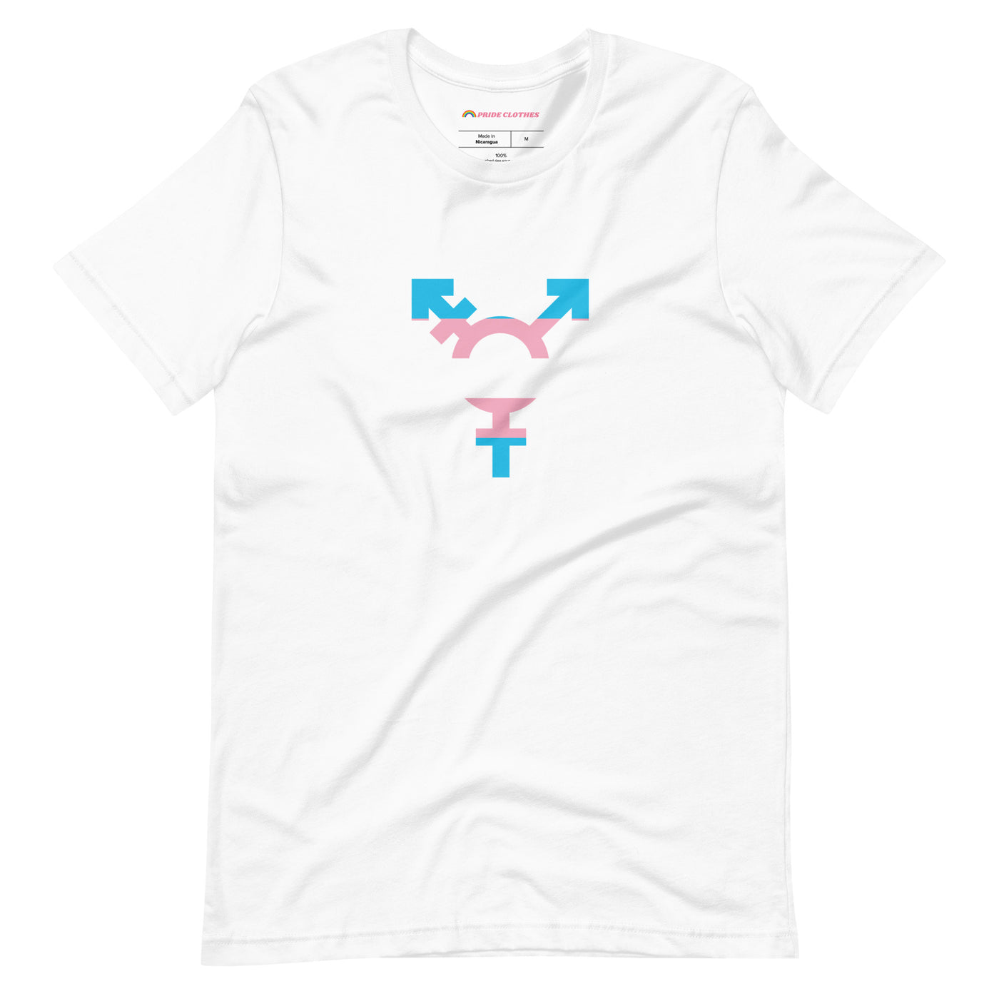 Pride Clothes - Authentic and Beautiful Trans Pride Flag Symbol T-Shirt - White
