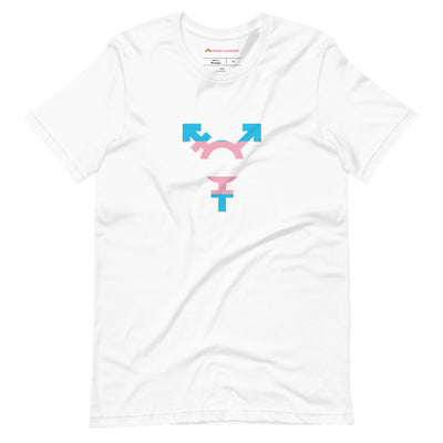 Pride Clothes - Authentic and Beautiful Trans Pride Flag Symbol T-Shirt - White