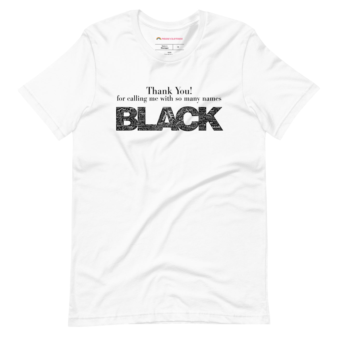 Pride Clothes - Thank You! Proud To Be Black TShirt - White
