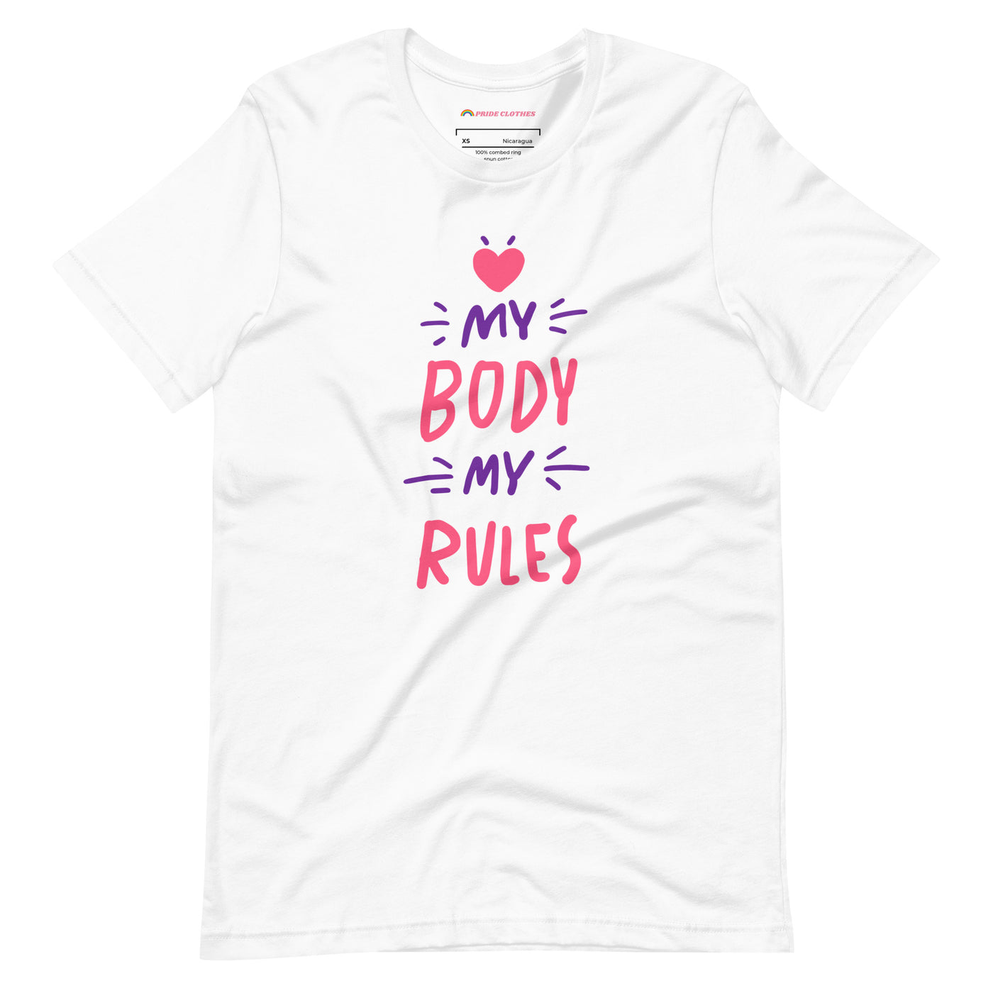 Pride Clothes - My Body My Rules T-Shirt - White