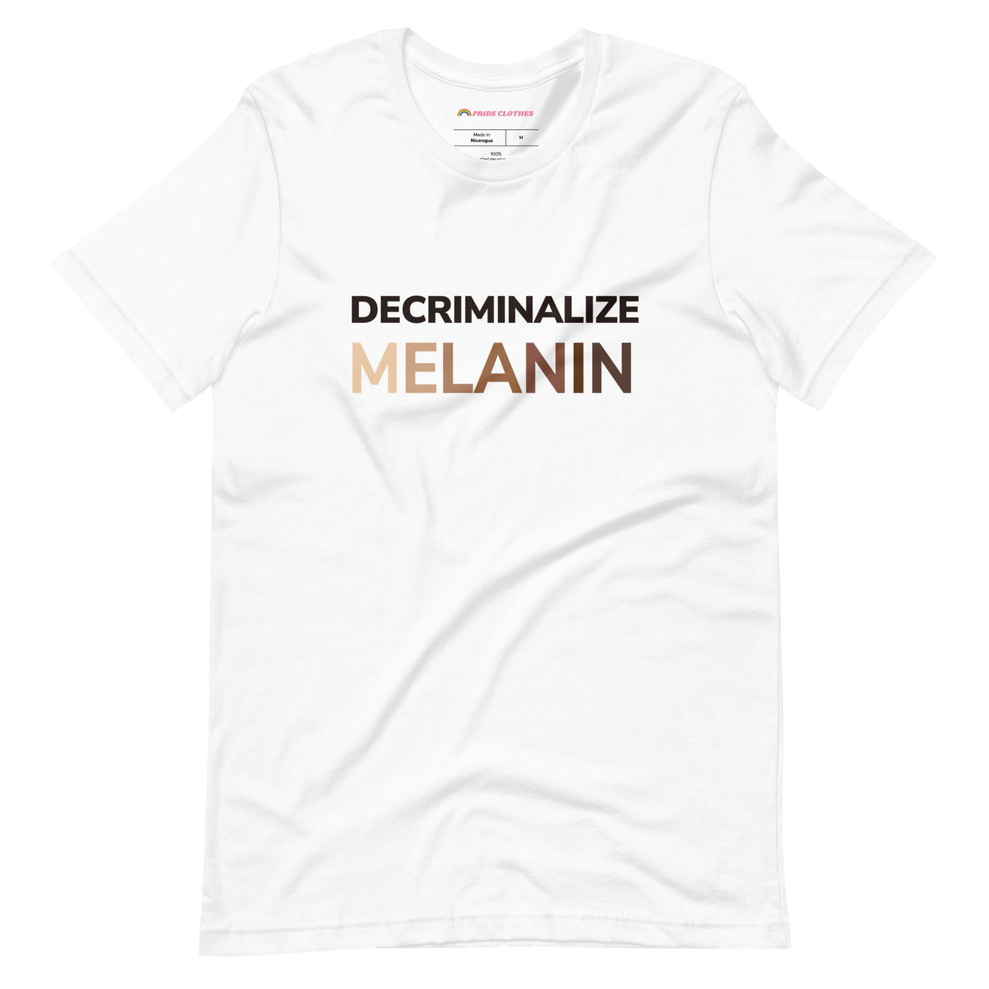 Pride Clothes - Bold and Gorgeous Decriminalize Melanin TShirt - White