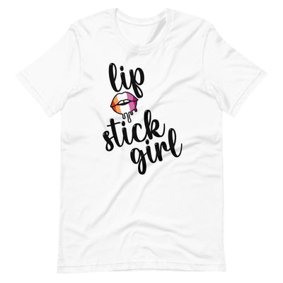 Pride Clothes - Fierce Fiery Femme Lip Stick Girl Lesbian Pride TShirt - White