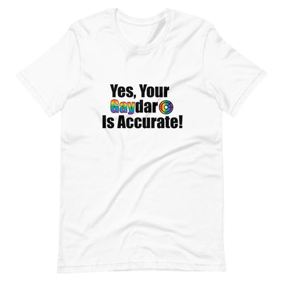 Pride Clothes - Light Every Gaydar Near and Far Gaypride Apparel TShirt - White
