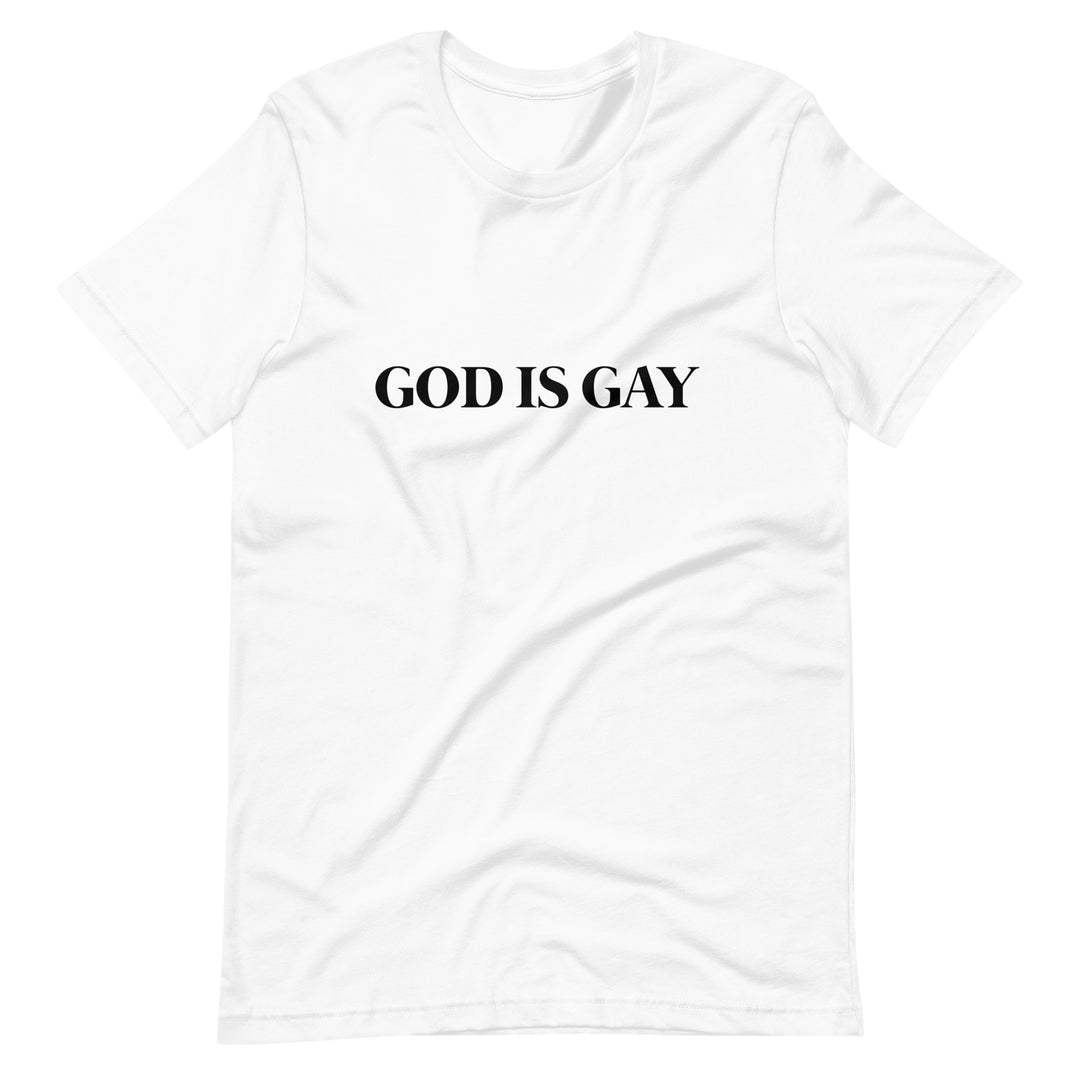 Pride Clothes - God Is Love & God Is Gay Proud Ally T Shirt - White