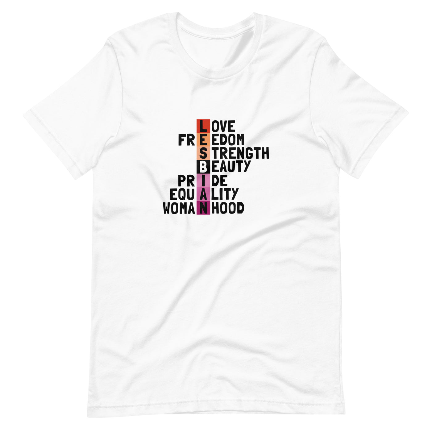 Pride Clothes - Lesbian Pride Core Values T-Shirt - White