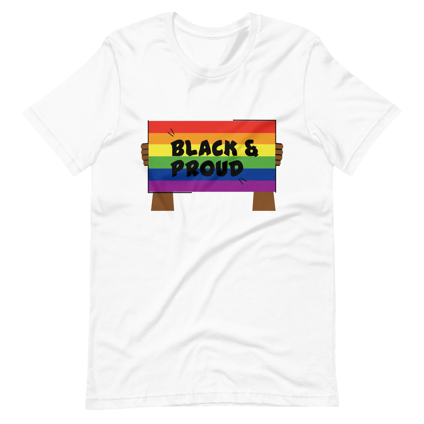 Pride Clothes - Break Down Walls of Oppression Black & Proud T-Shirt - White