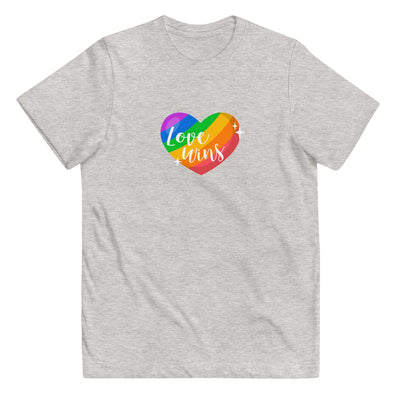 Pride Clothes - Sparkling Rainbow Heart Love Wins Pride Toddler TShirt - Heather
